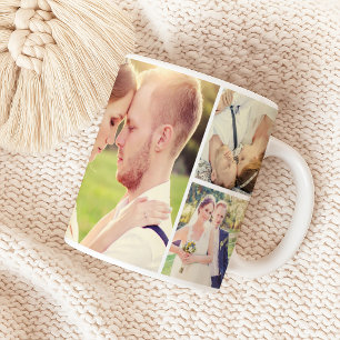 Moderne Fotocollage-Hochzeitsandenken Kaffeetasse