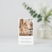 Moderne Fotocollage-Hochzeitsfotografie-Script Visitenkarte (Stehend Vorderseite)