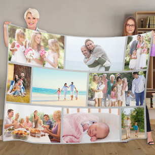 Moderne Fotocollage im Mauerwerksstil Grau Fleecedecke