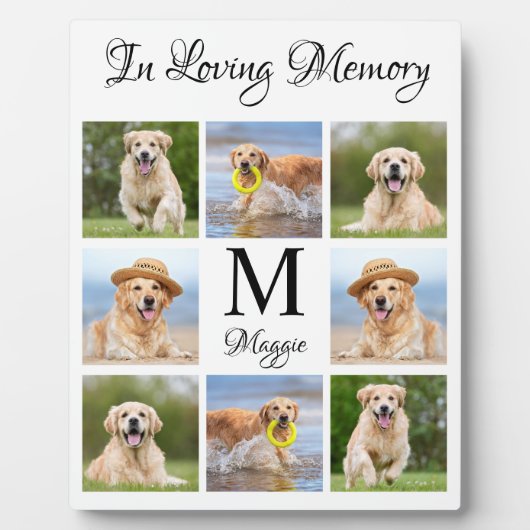 Moderne Fotocollage in Love Memory Pet Memorial Fotoplatte (Vorderseite)