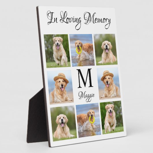 Moderne Fotocollage in Love Memory Pet Memorial Fotoplatte (Seite)