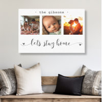 Moderne Fotocollage Lass uns Zuhause Bleibe werden