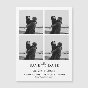 Moderne Fotocollage Magnetic Wedding Rettete die D Magnetkarte