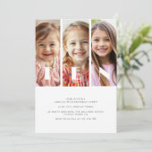 Moderne FotoCollage Minimal 10. Geburtstagsparty Einladung (Stehend Vorderseite)