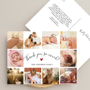 Moderne Fotocollage mit 10 Bildern - Danke für das Postkarte
