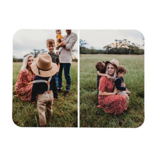 Moderne FotoCollage mit 2 Familienfotos | Entwerfe Magnet
