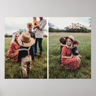 Moderne FotoCollage mit 2 Familienfotos Entwerfe Poster
