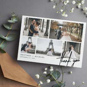 Moderne FotoCollage mit Handschrift Dankeskarte