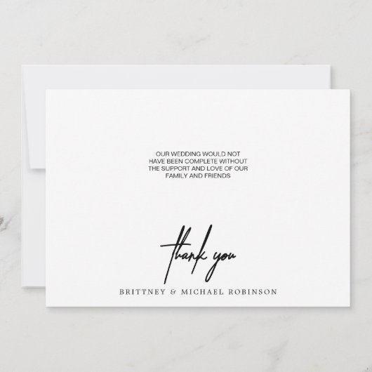 Moderne FotoCollage mit Handschrift Dankeskarte (Rückseite)