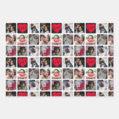 Moderne FotoCollage mit Herzmuster Geschenkpapier Set (Vorderseite 3)