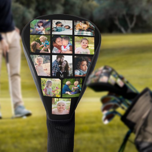 Moderne Fotocollage-Monogramm personalisierter Gol Golf Headcover