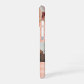 Moderne Fotocollage-Monogramm Rosa Gingham iPhone 16 Hülle (Linke Seite)