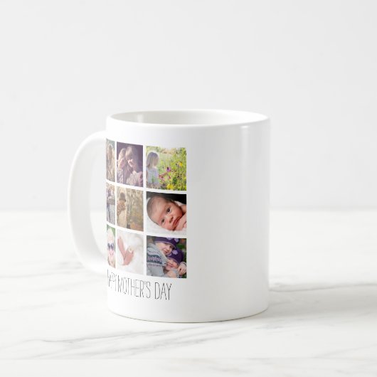 Moderne FotoCollage | Muttertag glücklich Kaffeetasse (Vorderseite Links)
