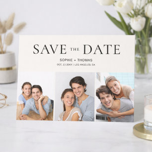 Moderne Fotocollage Neutral Beige Save the Date