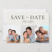Moderne Fotocollage Neutral Beige Save the Date (Vorderseite)