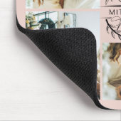Moderne FotoCollage Personalisiert Blush Pink Mousepad (Ecke)