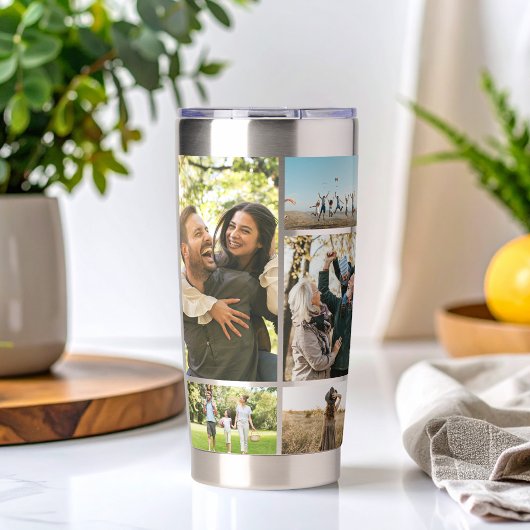 Moderne FotoCollage Personalisiert Thermobecher