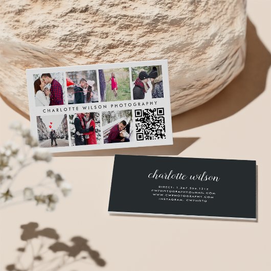 Moderne FotoCollage | QR-Code für Fotografen Visitenkarte