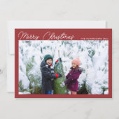 Moderne Fotocollage Rot Skript Frohe Weihnachten (Vorderseite)
