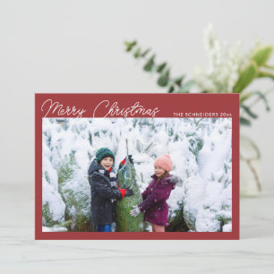 Moderne Fotocollage Rot Skript Frohe Weihnachten