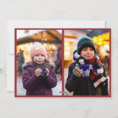 Moderne Fotocollage Rot Skript Frohe Weihnachten (Rückseite)