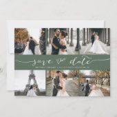 Moderne FotoCollage Save the Date dunkle Szene (Vorderseite)