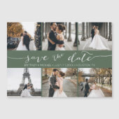 Moderne FotoCollage Save the Date dunkle Szene Magnetkarte (Vorderseite)