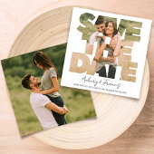 Moderne Fotocollage Save the Date Hochzeitaufentha
