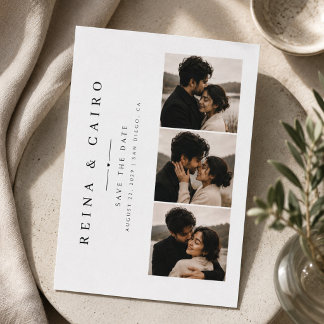 Moderne Fotocollage Save The Date Karte
