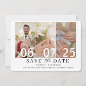 Moderne Fotocollage Save-the-Date-Karte Save The Date (Vorderseite)