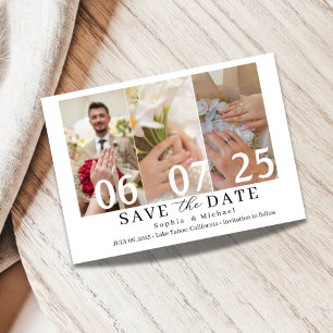 Moderne Fotocollage Save-the-Date-Karte Save The Date