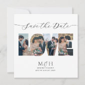 Moderne Fotocollage Save the Date Liebe Letters (Vorderseite)