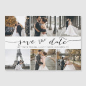 Moderne FotoCollage Save the Date Magnetkarte (Vorderseite)