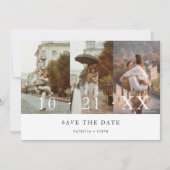 Moderne FotoCollage Save the Date Minimalistisch (Vorderseite)