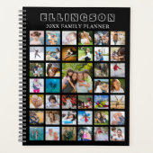 Moderne FotoCollage Schwarz Personalisiert Planer (Vorderseite)