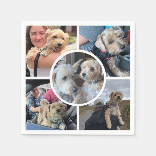 Moderne FotoCollage Serviette (Vorderseite)