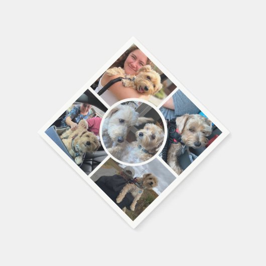 Moderne FotoCollage Serviette (Ecke)