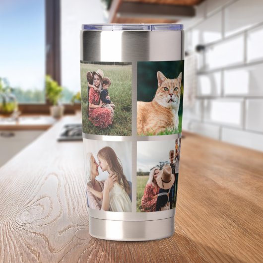 Moderne FotoCollage Thermobecher