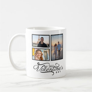 Moderne Fotocollage - Valentinstag-Geschenk halten Kaffeetasse