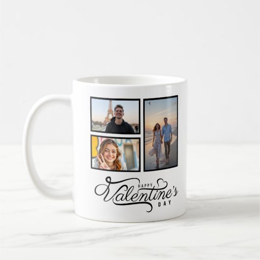 Moderne Fotocollage - Valentinstag-Geschenk halten Kaffeetasse (Links)