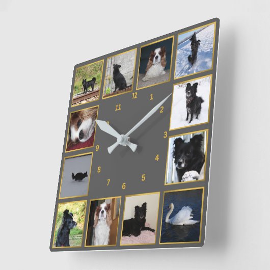 Moderne Fotocollage Wanduhr (Winkel)