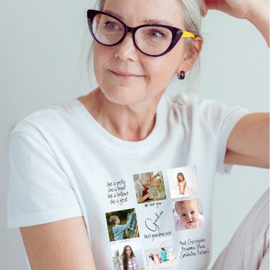 Moderne FotoCollage Wir Liebe Sie Oma Frauen T-Shirt