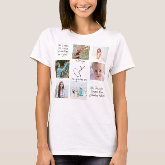 Moderne FotoCollage Wir Liebe Sie Oma Frauen T-Shirt (Vorderseite)