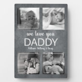 Moderne FotoCollage | Wir Liebe You Daddy Plaque Fotoplatte (Vorderseite)
