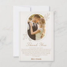 Moderne Fotodankeskarten für die Hochzeit in Schre