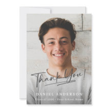 Moderne Fotodanksagungskarte zum Schulabschluss