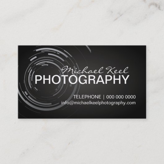 Moderne Fotograf-Visitenkarten Visitenkarte (Vorderseite)