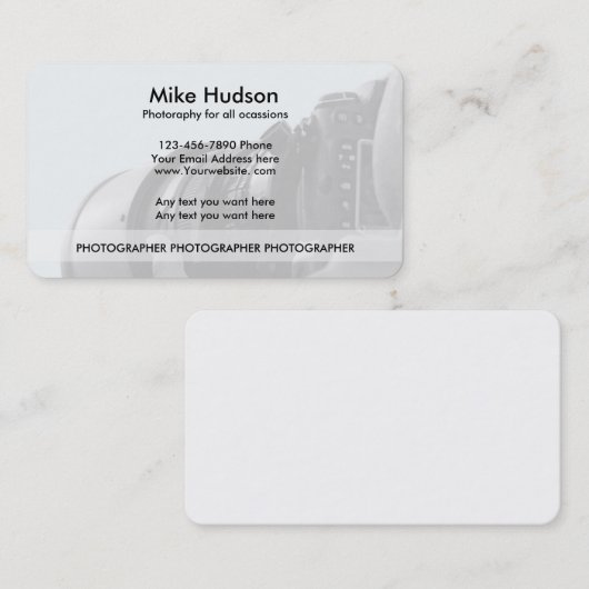 Moderne Fotograf-Visitenkarten Visitenkarte (Vorne/Hinten)