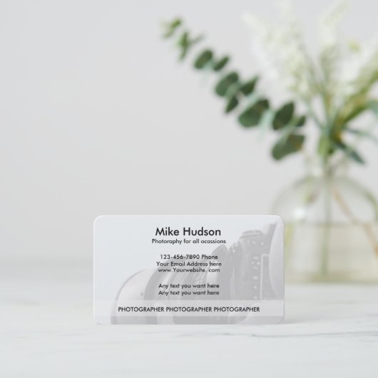 Moderne Fotograf-Visitenkarten Visitenkarte (Stehend Vorderseite)