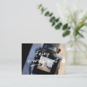 Moderne Fotografen genießen jeden Moment Visitenkarte (Stehend Vorderseite)